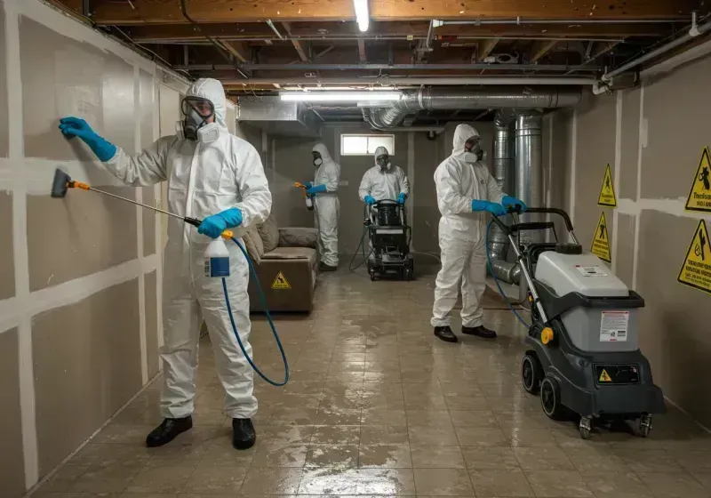 Basement Moisture Removal and Structural Drying process in Elroy, NC